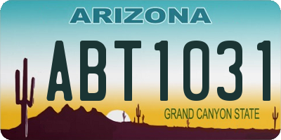 AZ license plate ABT1031