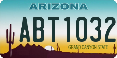 AZ license plate ABT1032