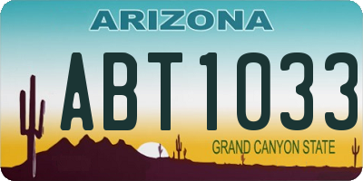 AZ license plate ABT1033