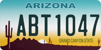 AZ license plate ABT1047