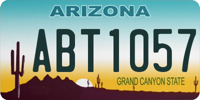 AZ license plate ABT1057
