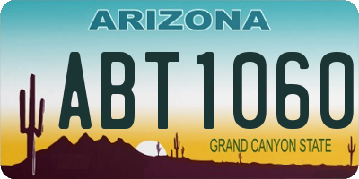 AZ license plate ABT1060