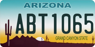 AZ license plate ABT1065