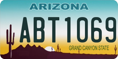 AZ license plate ABT1069