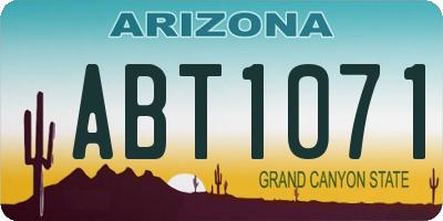 AZ license plate ABT1071