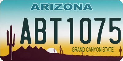 AZ license plate ABT1075