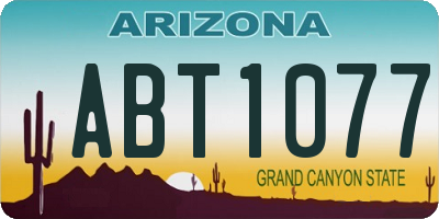 AZ license plate ABT1077
