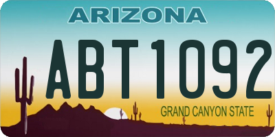 AZ license plate ABT1092