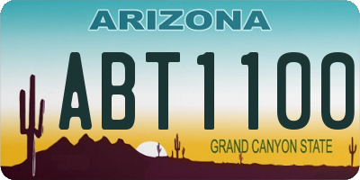 AZ license plate ABT1100