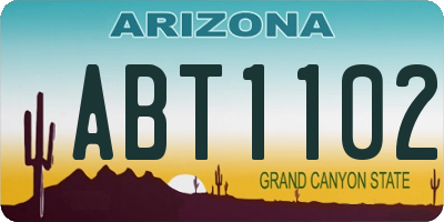 AZ license plate ABT1102