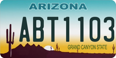 AZ license plate ABT1103