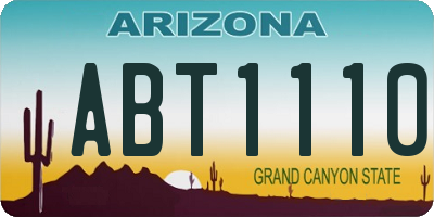 AZ license plate ABT1110