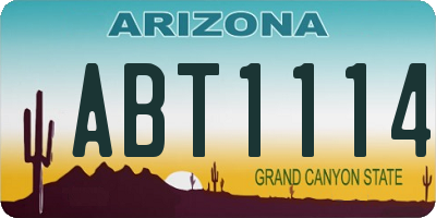 AZ license plate ABT1114