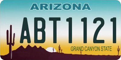 AZ license plate ABT1121