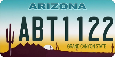 AZ license plate ABT1122