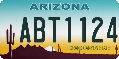 AZ license plate ABT1124