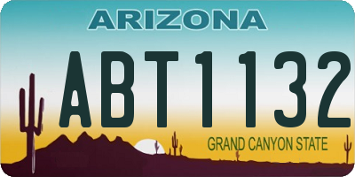 AZ license plate ABT1132