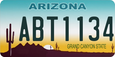 AZ license plate ABT1134