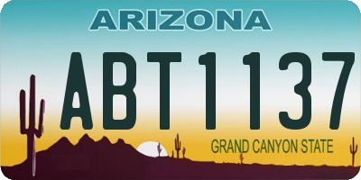 AZ license plate ABT1137