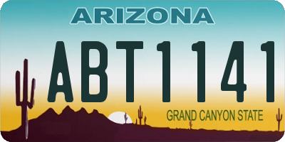 AZ license plate ABT1141