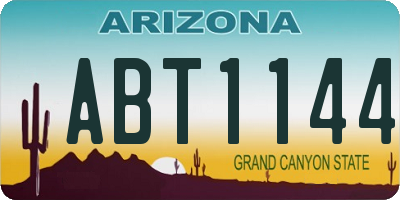 AZ license plate ABT1144