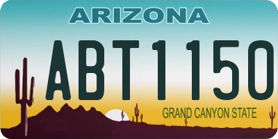 AZ license plate ABT1150