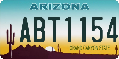 AZ license plate ABT1154