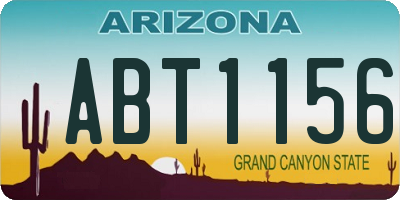 AZ license plate ABT1156