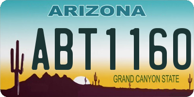 AZ license plate ABT1160