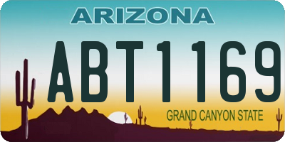 AZ license plate ABT1169