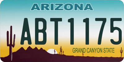 AZ license plate ABT1175