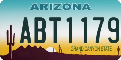 AZ license plate ABT1179