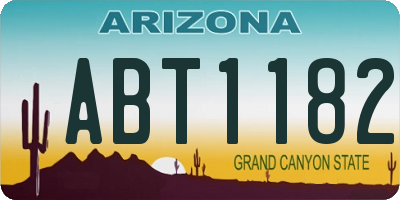 AZ license plate ABT1182