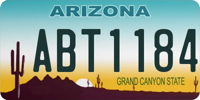 AZ license plate ABT1184