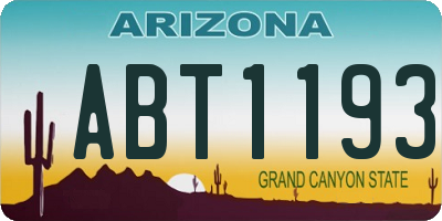 AZ license plate ABT1193