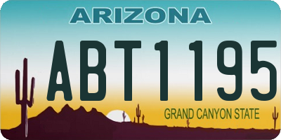 AZ license plate ABT1195