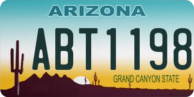 AZ license plate ABT1198