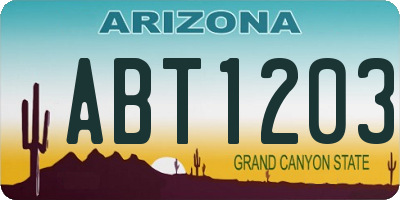 AZ license plate ABT1203