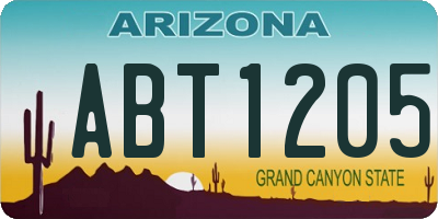 AZ license plate ABT1205