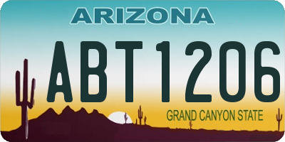 AZ license plate ABT1206