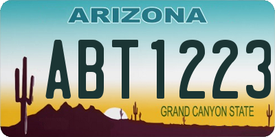 AZ license plate ABT1223