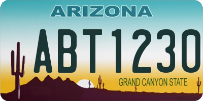AZ license plate ABT1230