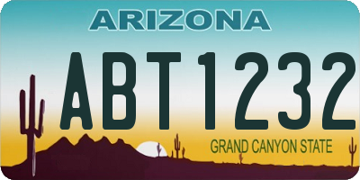 AZ license plate ABT1232