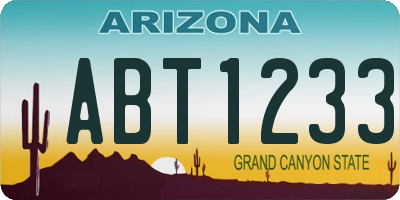 AZ license plate ABT1233