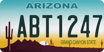 AZ license plate ABT1247