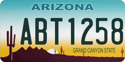 AZ license plate ABT1258