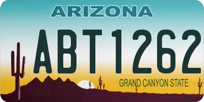AZ license plate ABT1262