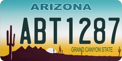 AZ license plate ABT1287