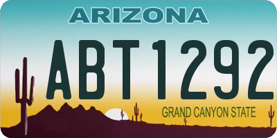 AZ license plate ABT1292