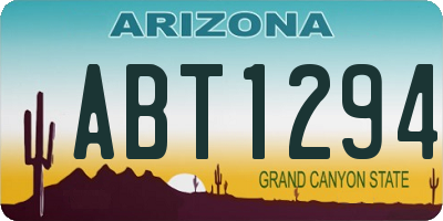 AZ license plate ABT1294